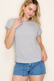 Varsity Taped Hem Striped Top