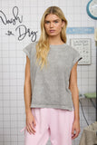 Washed Extended Shoulder Knit T-shirt