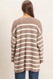 Open Front Stripe Cardigan