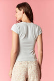 Lace Contrast Scoop Neck