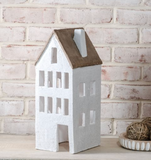 15.7"h Wh & Brown Terracotta House