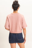 Seam Detail Short Sleeve Knit Top
