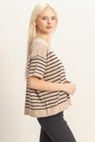 Striped Short Sleeve Knit Top
