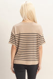 Striped Short Sleeve Knit Top