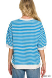 Striped Rib Banded Pullover