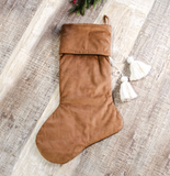 22"L Nutmeg Velvet Stocking