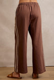 Side Lace Trim-wide Leg Pull On Pants