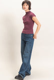 Mock Neck Cap Sleeve Top