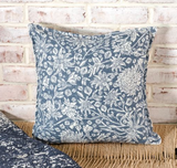 16 X 16 Indigo Blue Floral Pillow
