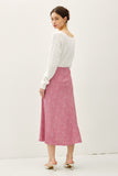 New Shade-print Midi Skirt With Elastic Waistband