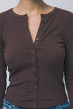 Ribbed Long-sleeve Cardigan