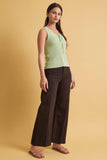 Adjustable Tie V-neck Ribbed Tank Sweater
