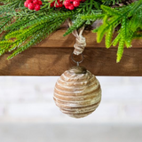 3" Beige Velvet Ball Ornament