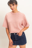 Seam Detail Short Sleeve Knit Top