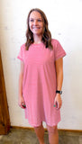 Pinstriped Shift Dress