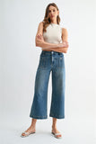 High-rise Wide Leg Crop Trouser Hem