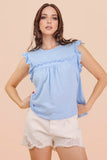 Ruffle Detail Solid Knit Top Ruffle Detail Solid Knit Top